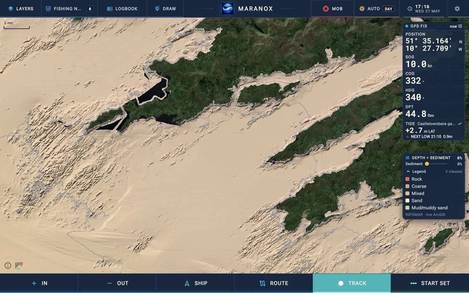 Maranox Wheelhouse seabed chart interface