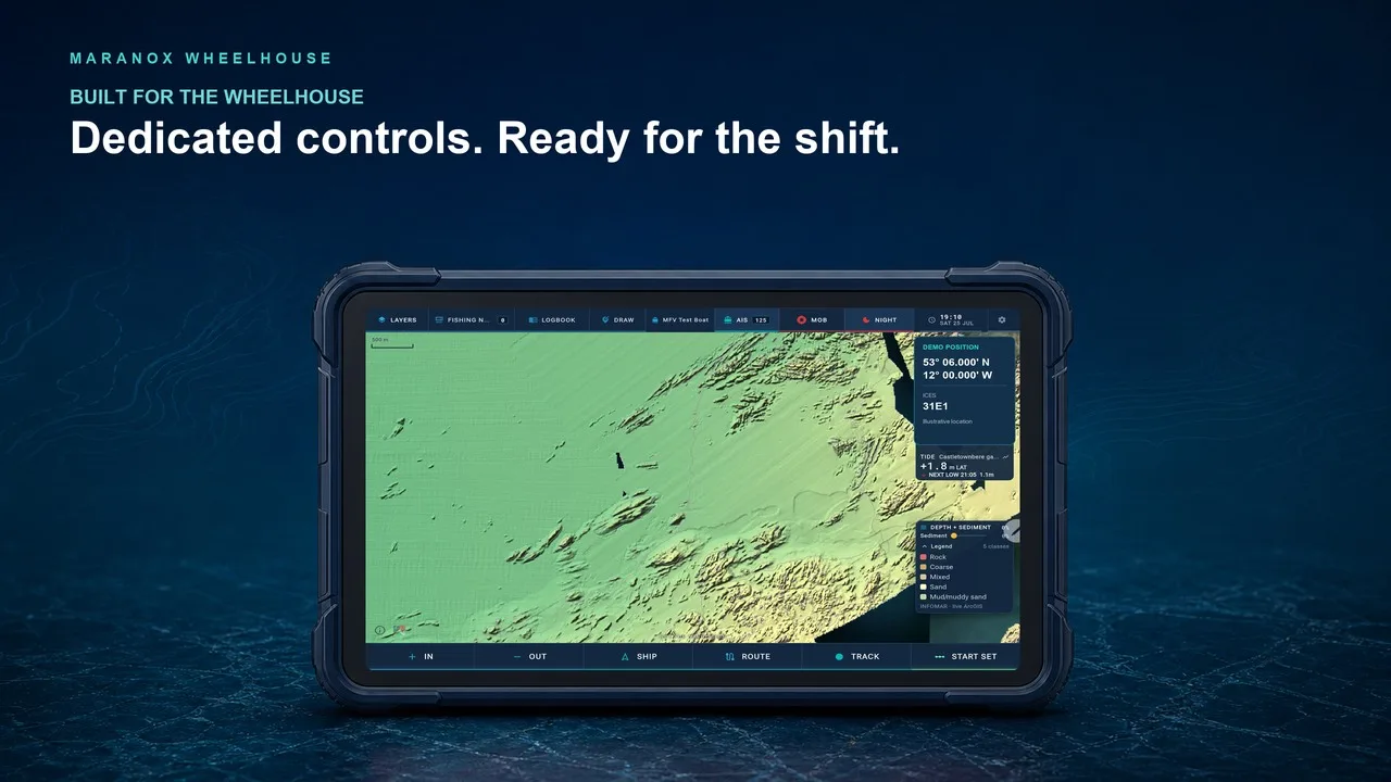 Wheelhouse night display with dedicated controls